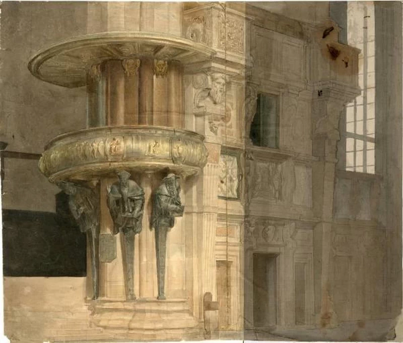 Interno del Duomo, pulpito di destra - Palazzo Morando, Milano